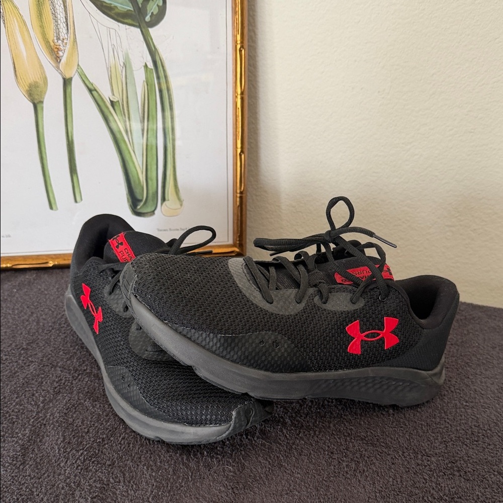 Under Armour Black and Red Athletic Shoes